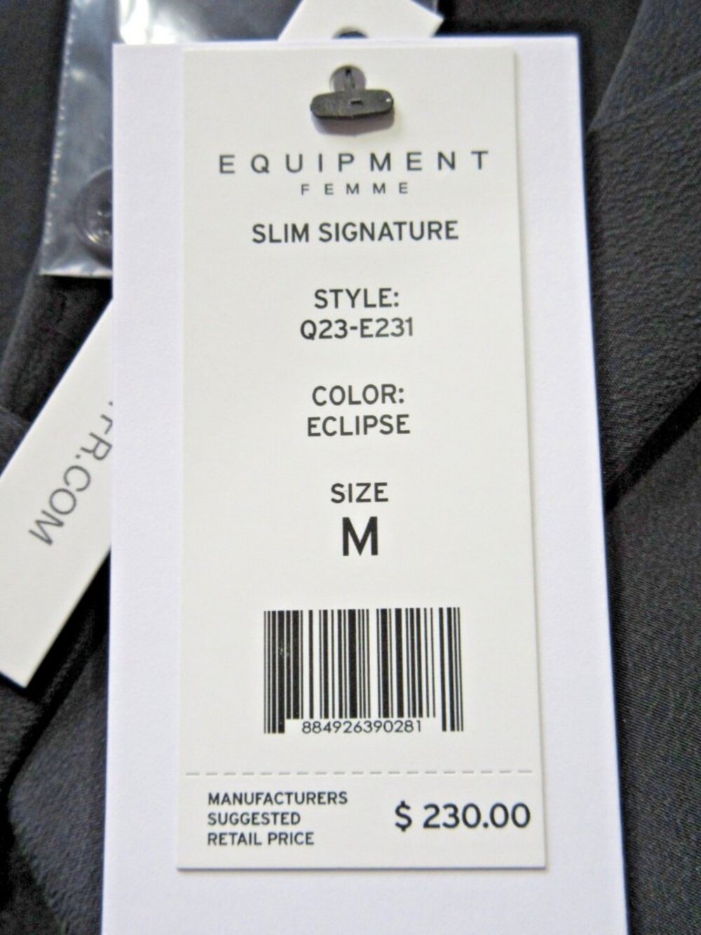 NWT Equipment Slim Signature in Eclipse Washed Black Silk Button Down Shirt M - Picture 9 of 10